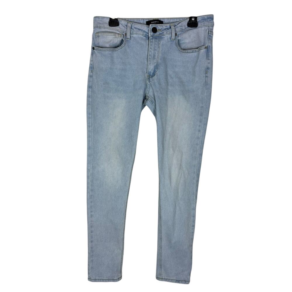 Forever 21 Jeans Mens 31‎ Blue Denim 5-Pockets Light Wash Skinny Leg Classic
